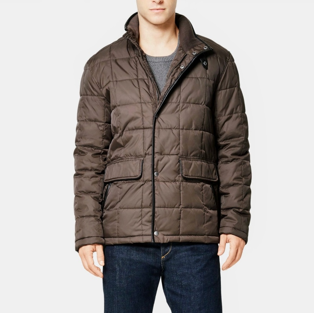 Cole Haan Signature Box Quilted Coat.